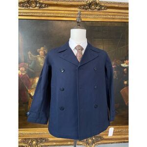 NWT Brooks Brothers Boy's M Unstructured Navy Canvas Double Breasted Blazer 5246